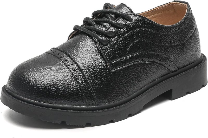 kkdom Boys Girls Classic Lace-Up School Uniform Comfort Oxfords Dress Shoes Loafer Flats (Toddler/Little Kid) - Image 1